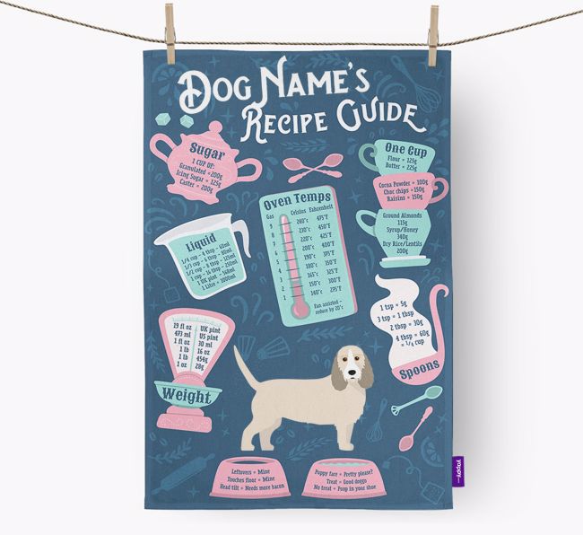 'Recipe Measurements Guide' - Personalized {breedFullName} Tea Towel